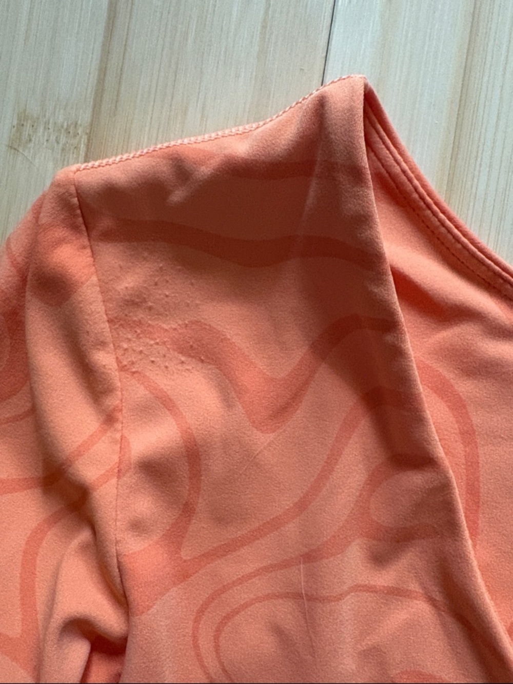 PARAGON Coral Orange Marble Wrap Sports Bra and Sculptseam Plus legging set - Picture 3 of 11
